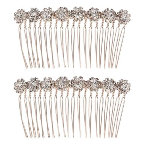 8-Flower Hairpin Combs Crystal Rhinestone Bridal Hair Pins Hair Clips Women Wedding Headpiece for Bride Bridesmaids