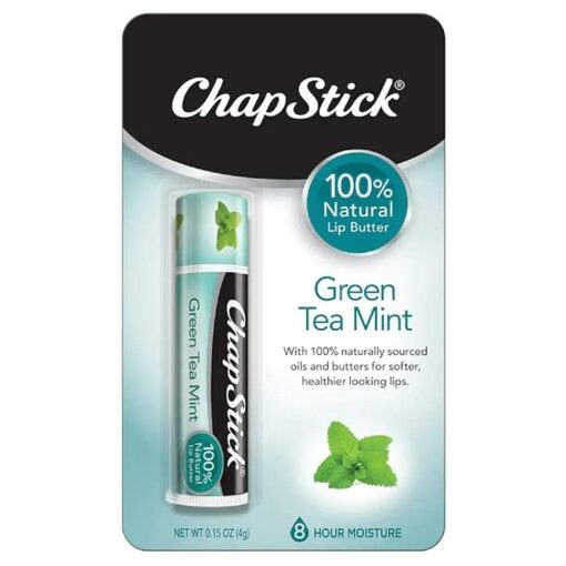 ChapStick 100 % Natural Lip Butter, Green Tea Mint, 0.15 oz ( Pack of 12 )