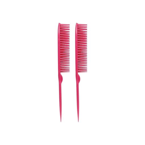 Allegro Combs 60 Parting Three Row Combs Salon Hairstylist Hairdresser Detangle Combs For Natural Hair And Wigs For Curly Hair Made In The Usa 2 Pcs, ( Pink )