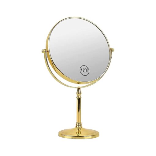 Vanity Mirror 8" Magnifying Makeup Mirror 1/10X Magnification, Large Table top Double-Sided Swivel Makeup Mirror Chrome Finish