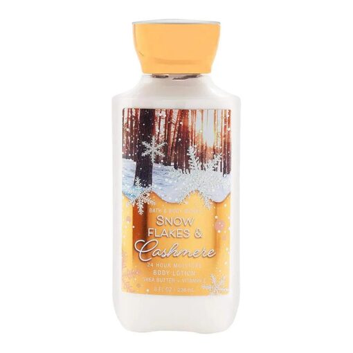 Bath & Body Works 24 Hr Moisture Body Lotion, Snow Flakes and Cashmere, 8 Ounce