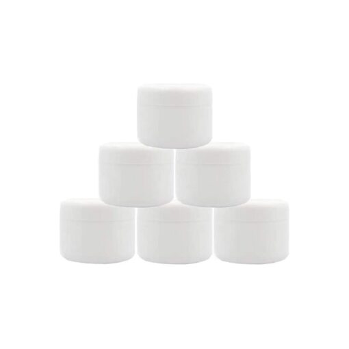 8 Oz ( 250g ) White Plastic Jar with Dome Lid Refillable Make-up Cosmetic Jars Empty Face Cream Lip Balm Lotion Storage Container Pot Case Holder ( Pack of 6 )