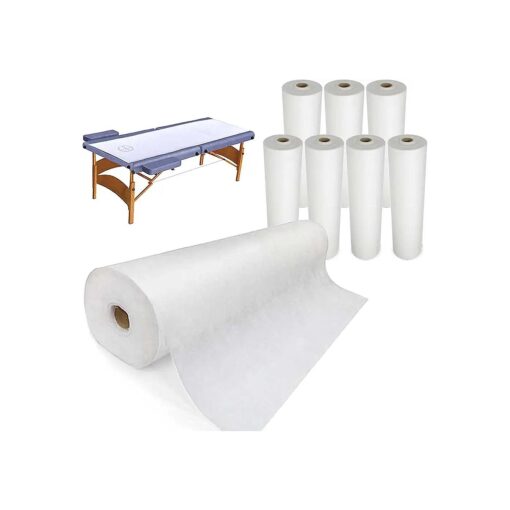 Karlash Disposable Non Woven Bed Sheet Roll Massage table paper roll 30gsm Thick ( Pack of 8 )