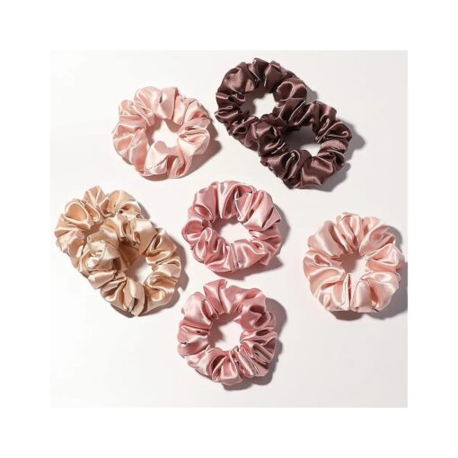 Artilady Satin Hair Scrunchies-8 Pack Pink Big Slip Silk Scrunchies for Curly Thick Hair Elastics Soft Pony Tails Hair Ties Girls Hair Accessories Birthday Christmas Gifts for Mom, Women, Teengirls