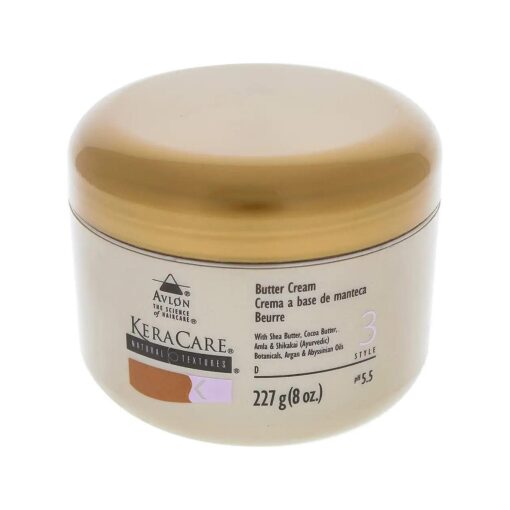 KeraCare Natural Textures Butter Cream 8 oz - With Shea Butter, Cocoa Butter, Castor Oil & Ayurvedic Botanicals - Locks in Amazing Moisture - Hydrate Curls and Coils