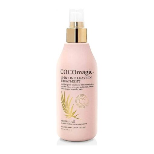 Cocomagic 10-in-1 Leave-in Hair Treatment with Coconut Oil | Hydrate, Detangle, Prevent Frizz | Smooths, Creates Silkiness | Gentle for All Hair Types | Paraben Free, Cruelty Free, Made in USA ( 8 oz )