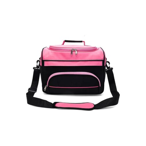 Small Hairdressing Tool Bag Hairdresser Bag with Shoulder Strap Cosmetics Beauty Hairstylist Bag Hair Makeup Salon Organizer Bag with YKK Zipper ( PINK ), 13.8" x 8.7" x 9.5"