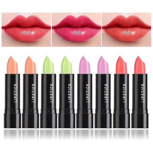 8 Pcs Color Changing Change Lipstick, Magic Lipstick Jelly Lip Balm, Moisturizer Tinted Lip Tint Stain Long Lasting Waterproof Temperature Color Change Lip Gloss