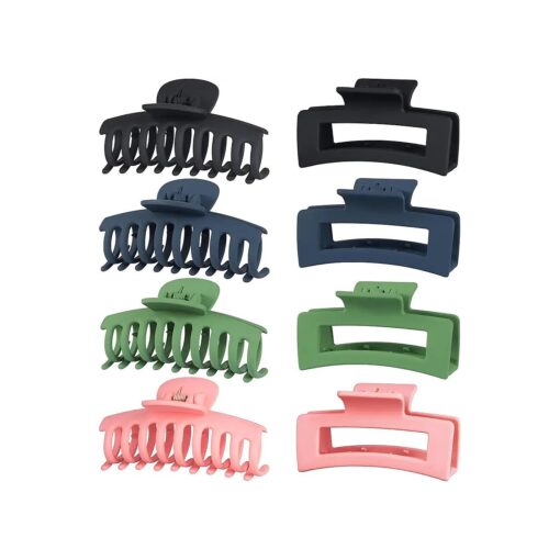 8Pack 3.5 Inch Medium Hair Claw Clips for Women, Hair Clips for Thin Thick Curly Hair, Matte Non Slip Hair Clips for Girls