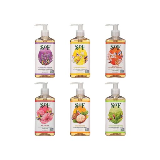 South Of France Natural Body Care 8oz Hand Wash ( Variety Pack A, 6 Bottles )