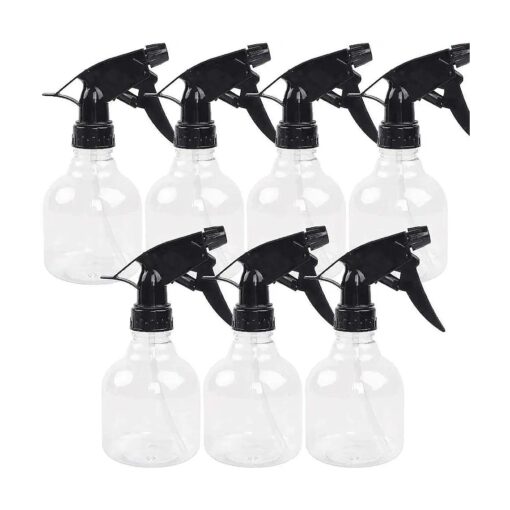 SUPERLELE Spray Bottles 7pcs 8oz Empty Plastic Spray Bottle with Adjustable Nozzle for Hair and Cleaning Solutions Includes Funnel and Labels