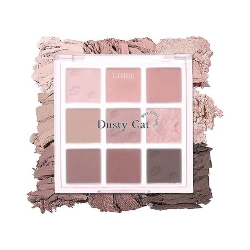 ETUDE Play Color Eyes | 9 Color Eyeshadow Palette With Soft & Pure Contour Shades ( Dusty Cat )