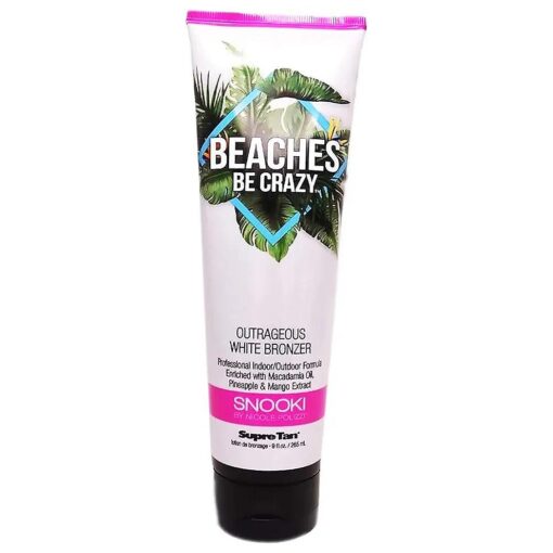 SNOOKI BEACHES BE CRAZY Outrageous White Bronzer, 9 ounces, Tanning Bed Lotion