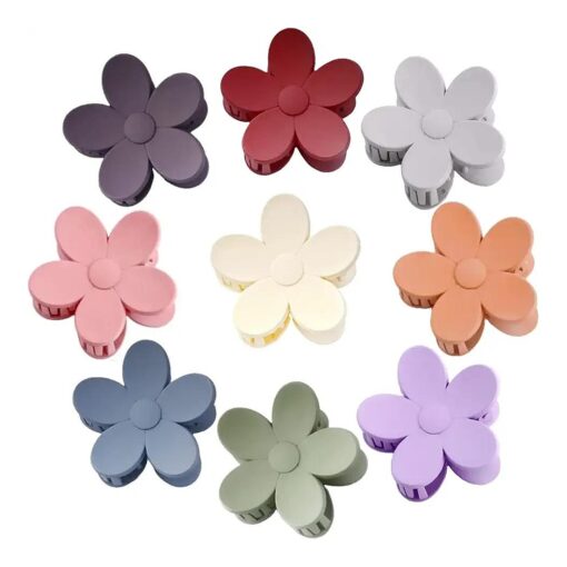 9 PCS Large Flower Hair Clips Cute Flower Clips for Hair Accessories Hair Claw Clips Flower Shaped Hair Clips for Women and Girls 9 Color ( Morandi color )