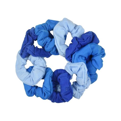 9 Pack Scrunchies Hair Ties ( Blues )