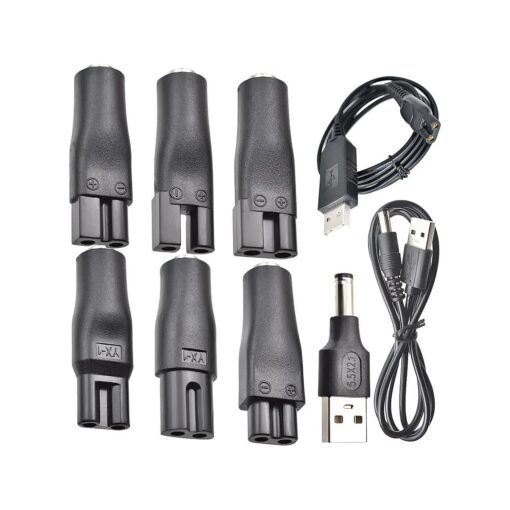 9 PCS Replacement Power Cord 5V Charger USB Adapter Suitable for Electric Hair Clippers, Beard trimmers, Shavers, Beauty Instruments, Desk Lamps, Purifiers .