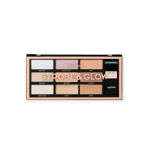 Profusion Cosmetics Professional Artistry Pro Strobe and Glow Highlight Palette Face Cheek Diamond Shimmer Glitter Highlighter Makeup Palette Powder iluminadores