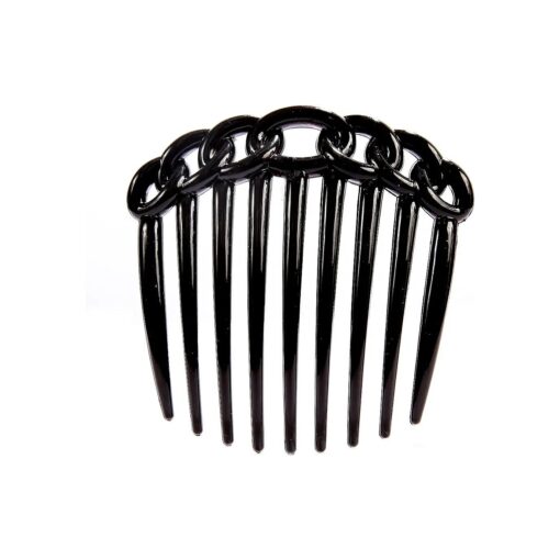 Caravan 9 Teeth Chain Like Design Black French Twist Comb, 0.5 Ounce