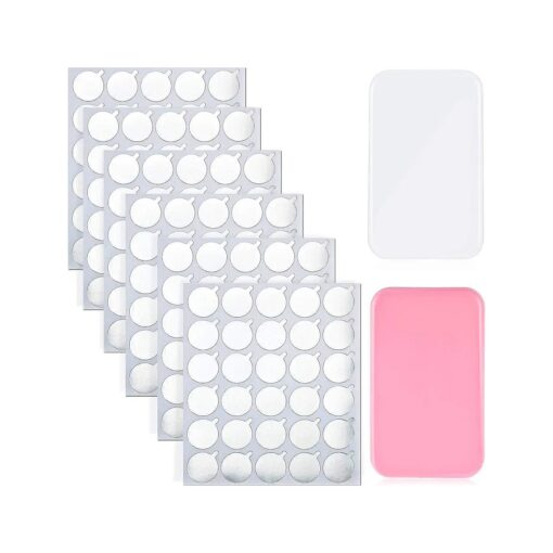 900 Pieces Disposable Eyelash Glue Holder Pallet Eyelash Extension Glue Sticker Pads and 2 pieces Reusable Eyelash Pad Stand for Makeup Tool Supply