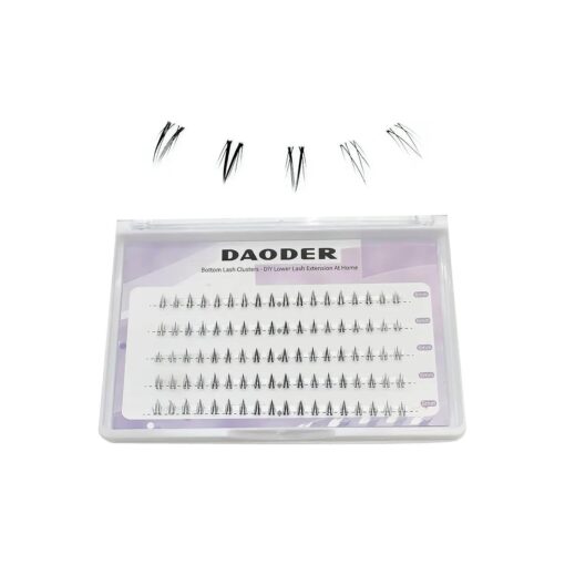 Bottom Lash Clusters DIY Eyelash Extensions - DAODER 90pcs Wispy Natural Look Clear Band Lashes for Bottom Eyelashes 6mm