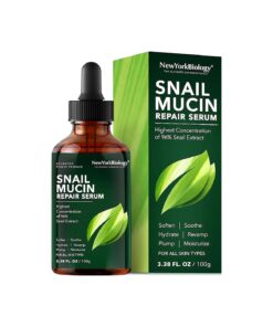 New York Biology 96 % Korean Snail Mucin Serum for Face 3.38 Fl, oz 100 ml - Facial Skin Care Snail Mucin Moisturizer for Dry, Dull Skin and Wrinkles - Skin Care Hydrating Face Serum