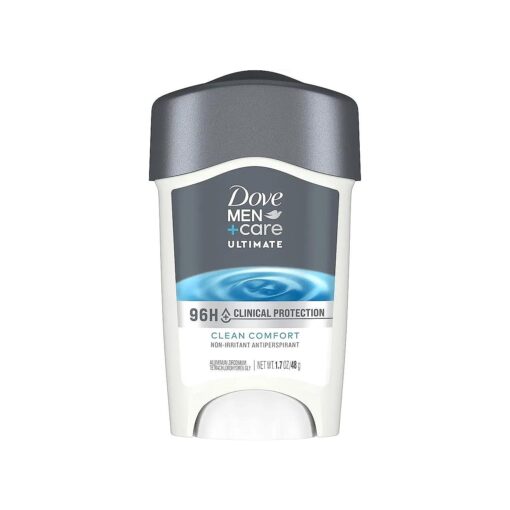 DOVE MEN + CARE Clinical Protection Antiperspirant Clean Comfort Stick for Men 96-Hour Sweat and Odor Protection Clinical Strength Antiperspirant with 1/4 Moisturizing Cream 1.7 oz