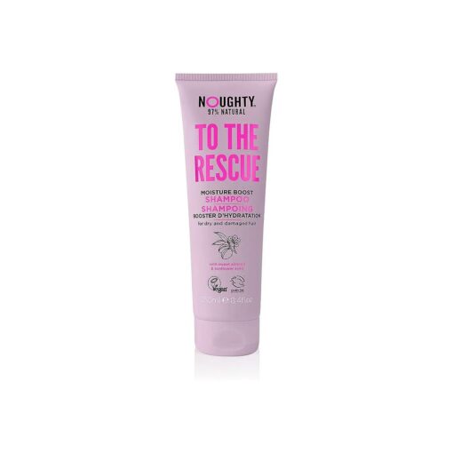 Noughty 97 % Natural To The Rescue Moisture Boost Shampoo, to Gently Cleanse and Replenish Lost Moisture with Sweet Almond and Sunflower Seed, Sulphate Free Vegan Haircare 250ml