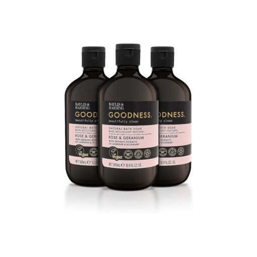 Goodness Bath Soak, Rose & Geranium Scent, Natural Bath Soak, 98 % Naturally Derived, Dermatologist Approved, Vegan .