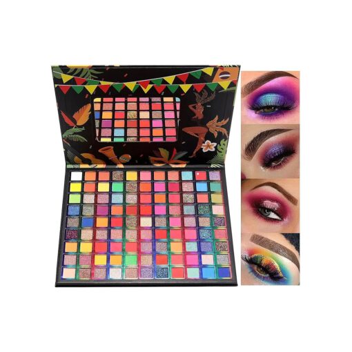 99 Colors Eyeshadow Palette, Rainbow Colors Makeup Eyeshadow Palette, Professional High Pigmented Matte Glitter Makeup Pallet, Waterproof Long Lasting Colorful Eye Shadow Powder