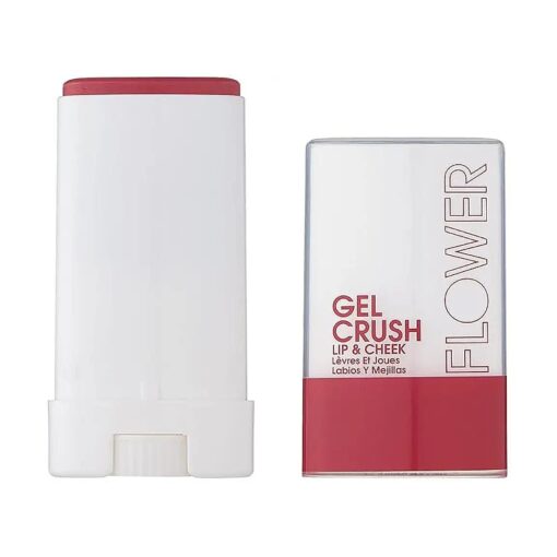 FLOWER BEAUTY By Drew Barrymore Lip & Cheek Gel Crush - Cream Blush and Lips Tint in One Portable Multistick - Hydrating Burst of Color - ( Blackerry Crush )