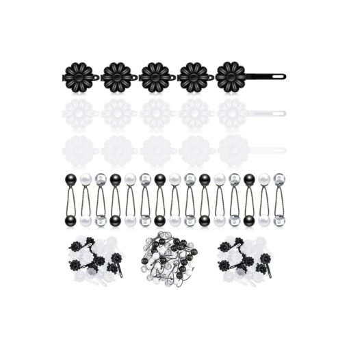 72 Pcs Hair Barrettes for Girls Hair Balls Self Hinge Hair Barrettes Ties Bubble Hair Accessories Set 80s 90s Bow Flower Hair Tie Plastic Hair Clips for Baby Toddler ( Black, White, Clear )