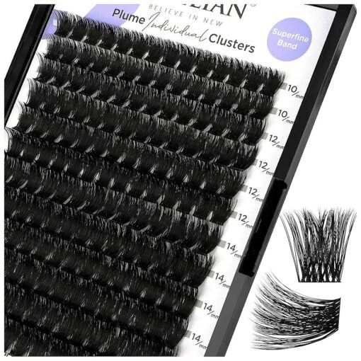 BEYELIAN Lashes Clusters, D Curl Cluster Lashes, Dense Look DIY Eyelash Extensions, 168pcs 10-16mm Super Thin Band & Soft Lashes, Reusable Volume False Lashes ( P13 )