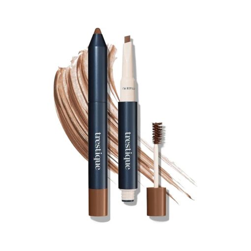 trestique Brow Pencil And Gel, Refillable Eye Brow Pencil With Built-In Brow Gel, Clean Beauty Eyebrow Pencil And Brow Gel, Sustainable 2-In-1 Brow Pencil And Brow Gel