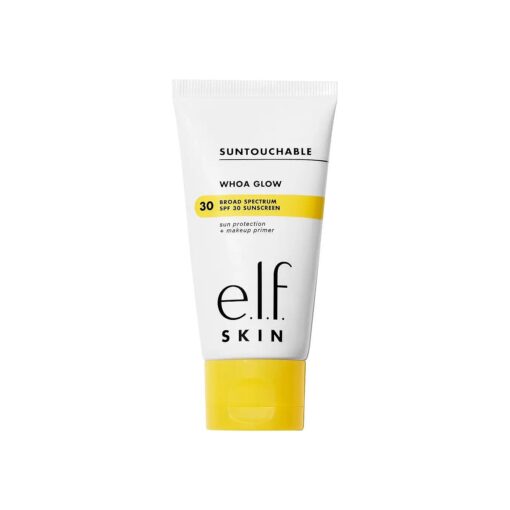 e.l.f, SKIN Suntouchable Whoa Glow SPF 30, Sunscreen & Makeup Primer For A Glowy Finish, Made With Hyaluronic Acid, Vegan & Cruelty-Free, Packaging May Vary, Sunbeam