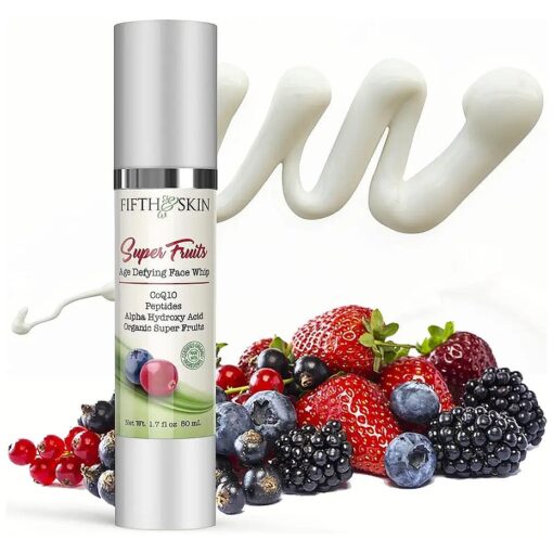 Super Fruits Age Defying FACE CREAM - Made in USA - Face Whip ( 2 oz, ) Organic Moisturizer : Dry, Oily or Sensitive Skin - Firm, Minimize Fine Lines & Help Fade Age Spots