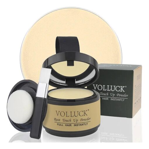 VOLLUCK Root Touch Up Hair Powder Root Cover Up Hairline Shadow Powder Stick, Root Touch Up for Thinning Hair for Women and Men, Bald Spots, Eyebrows, Beard Line, Light-Blonde