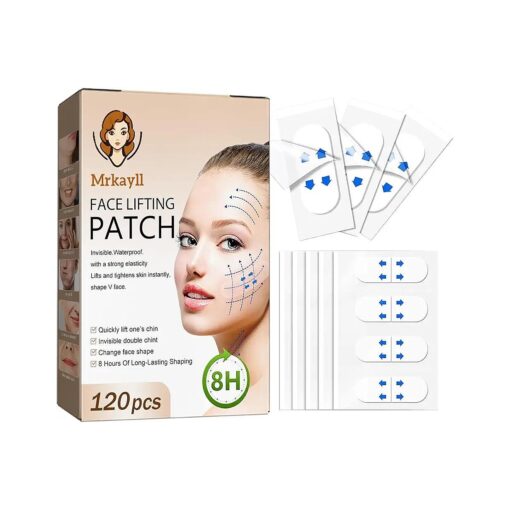 120Pcs Face Lift Tape, Upgrade Stretchable Face Tape Lifting Invisible - 8 Hours Lasting, Facelift Tape for Face Invisible, Invisible Face Lifter Tape - Instant Face Lift and Shape V Face