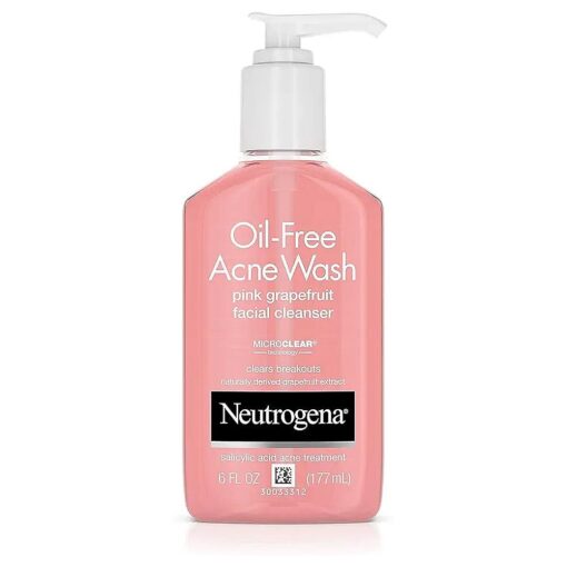 Neutrogena Oil-Free Acne Wash Facial Cleanser, Pink Grapefruit, 6 Ounce ( Pack of 3 )