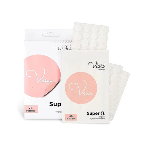 Super Alpha Original Hydrocolloid Intensive Spot Patch | V-Patch | Acne Pimple Healing Patch, Blemish Cover | 24 x 8mm, 30 x 10mm, 24 x 12mm | 1 Box - 78 Patches