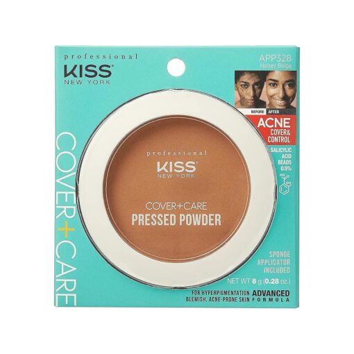 KISS Cover and Care Acne Control Pressed Powder Shine Free Face Light Weight Makeup Setting Powder - APP328 ( Honey Beige )