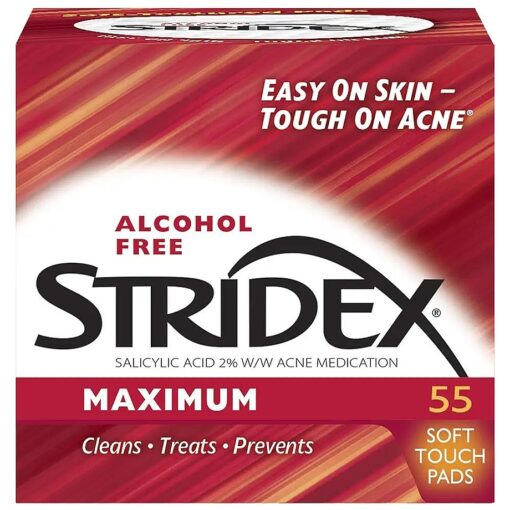 Stridex Strength Medicated Pads, Maximum, 55 Count pack,2 pack