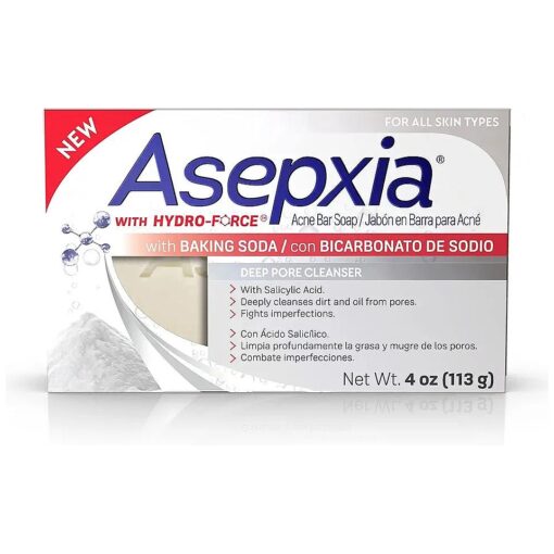 Asepxia Deep Cleansing Acne Treatment Bar Soap with Baking Soda and 2 % Salicylic Acid, 4 Ounce