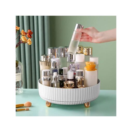 funest Makeup Perfume Organizer, 360 Degree Rotating Lazy Susan Cosmetic Desk Storage Lotions Display Case Round Gift Tray with Large Capacity, for Your Jewelry