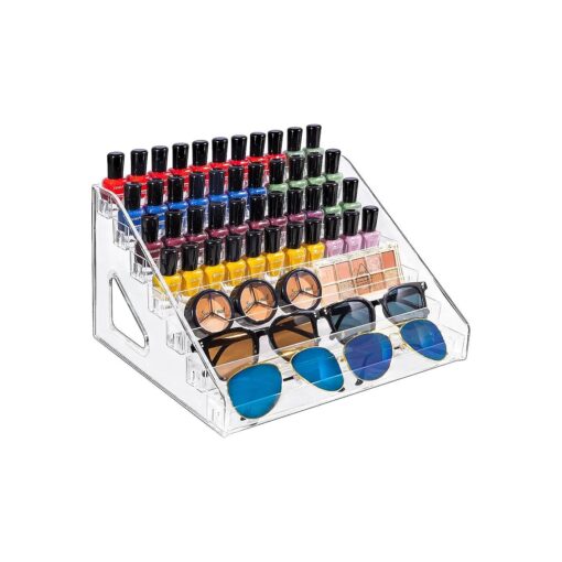 Nail Polish Organizer 7 Layers Upgraded Acrylic Display Rack for Nail Polish Holder, Sunglasses Organizer, Essential Oils Holder, Clear Eyeglasses Display Case, Makeup Organizer