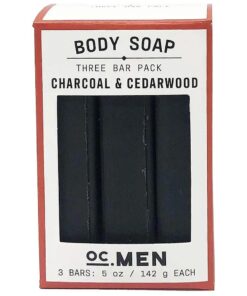 Olivia Care Activated Charcoal Cedarwood Bar Soap 3 Pack Set 100 % Natural & Organic - For Face & Body - Deep Clean, Exfoliate, Moisturize & Hydrate - Amazing Masculine Fragrance - 3 X 5 OZ