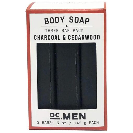 Olivia Care Activated Charcoal Cedarwood Bar Soap 3 Pack Set 100 % Natural & Organic - For Face & Body - Deep Clean, Exfoliate, Moisturize & Hydrate - Amazing Masculine Fragrance - 3 X 5 OZ