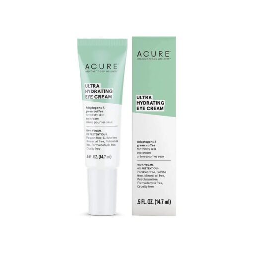 ACURE Ultra Hydrating Eye Cream - Morning Eye Moisturizer with Green Coffee Oil & Adaptogens - for Puffiness Reducer and Bags Under Eyes Dark Circle Brightener - All Natural, Vegan Extract - 0.5 Fl Oz