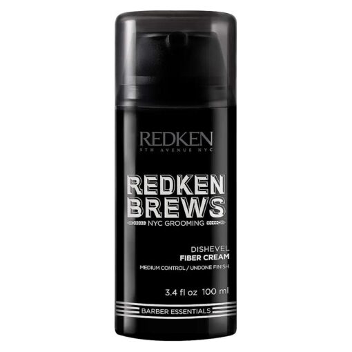 Redken Brews Fiber Cream For Men | Men 's Hair Styling Cream | Medium Hold | Natural, Undone Finish | Adds Texture and Shape | 3.4 Fl Oz