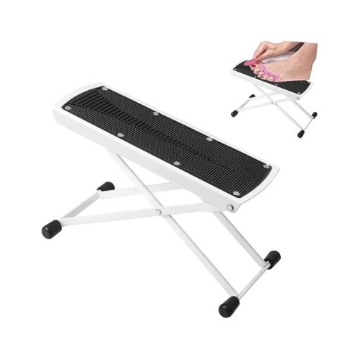 Foldable Pedicure Foot Rest, 6 Heights Adjustable Foot Stand Pedicure Tool, Non-Slip Sturdy Beauty Footrest for Easy-at Home Pedicures, Pedicure Stool Assistant for Home Foot Spa Bath