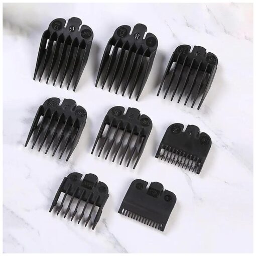 Wahl Clipper Guards Set, 8 Pcs Professional Hair Clipper Combs Guides, Wahl Replacement Guards Set # 3171-400 - 1/16" to 1" Fits Most Size Wahl Clippers/Trimmers, Black 1 ( 8PCS )